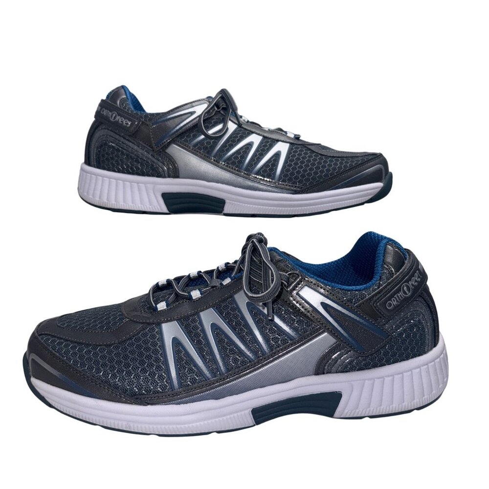 Orthofeet Athletic Shoes Mens 11 Wide Gray Lightweight Supportive Mesh Lace-Up